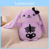 Black Purple Skull Rabbit Plush Toy Stuffed Animal Doll Bedroom Decoration Gift