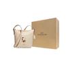 Coach X Peanuts Snoopy Коллаборация 23 Застежка-молния Принт Snoopy Кожа с текстурой ( pebble leather) Средняя сумка через плечо Crossbody Женские сумки Бежевый CF292-IMOQY