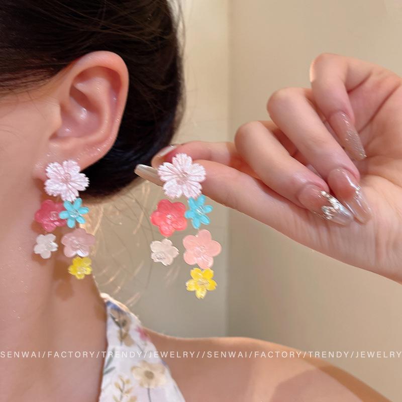 Летние милые серьги с цветами: Универсальные серьги-гвоздики высокого класса с иглой из серебра 925 пробы