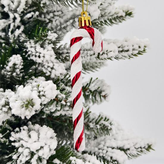 6 шт. Рождественские подвески-трости для оконной елки контрастного цвета с подвеской