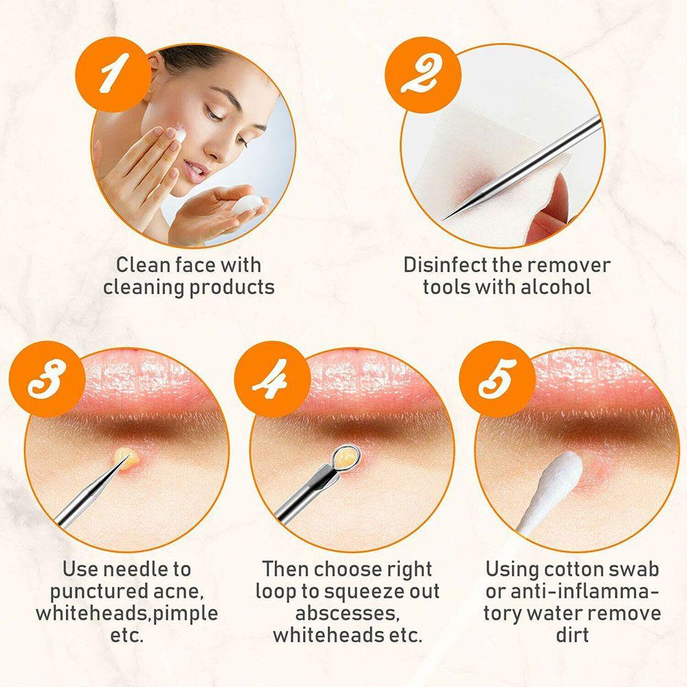 Steel Facial Pore Cleaner Skin Care Tool Kit Face Care Tool Pimple Removing Blackhead Removing