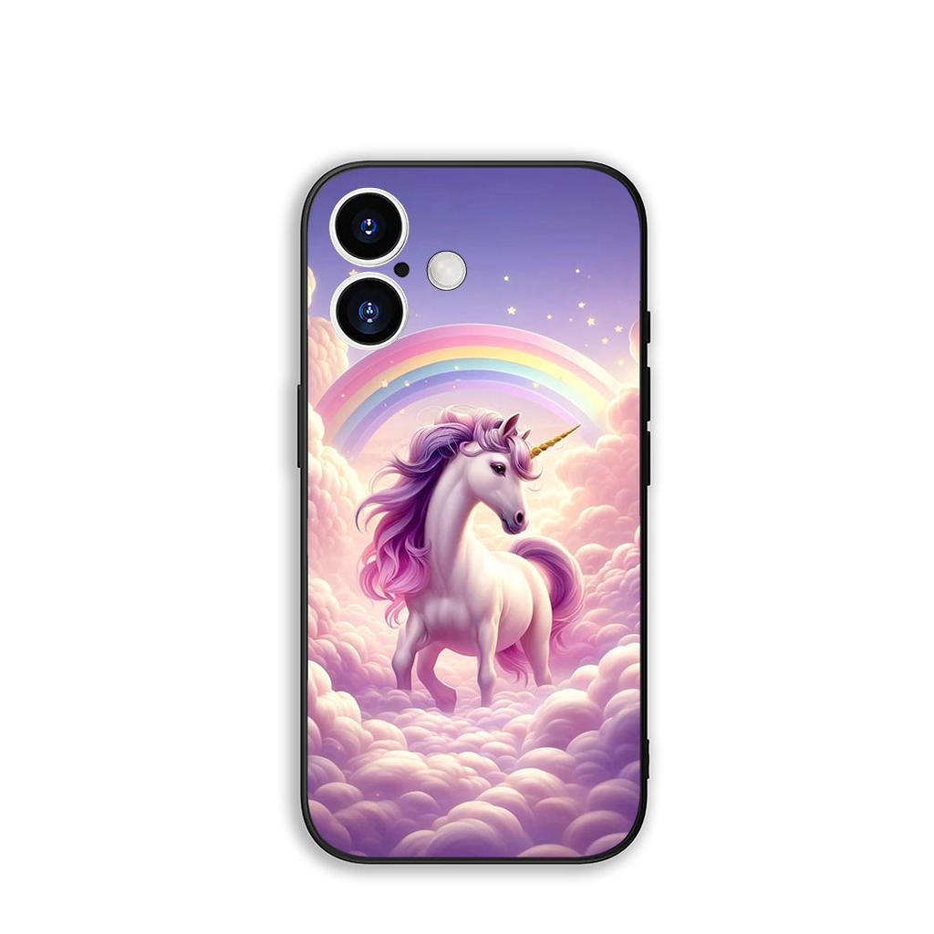 Чехол для телефона Мультяшный Единорог Лошадь Чехол для Apple iPhone 16 15 14 Plus 13 12 Mini 17 Pro Max + ProMax 16E Air 15+ Чехол