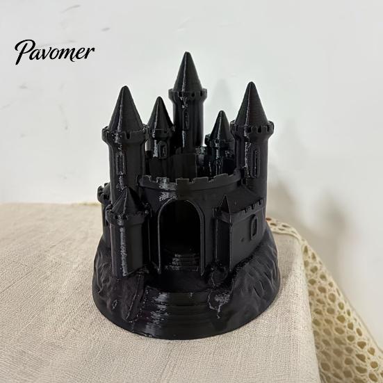 Декорация в мистической атмосфере, 3D-печатный средневековый замок, подсвечник, готический темный держатель, подсвечник, фэнтезийное украшение для Хэллоуина, дома
