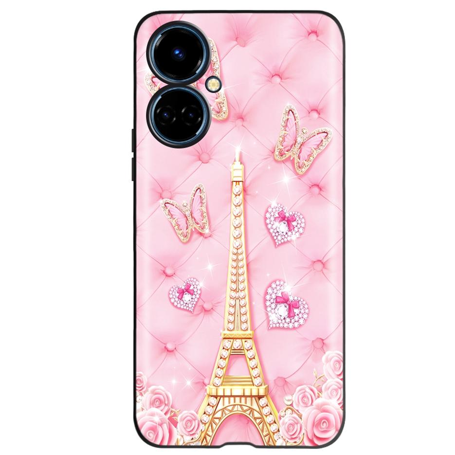 For Tecno Camon 19 Case Cute Cat Butterfly Soft Silicone Matte Cover Phone Case For Tecno Camon 19 Pro 5G Camon19 Neo 6.8'' Bags