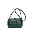 Genuine Leather Mini Camera Bag Woven Design Crossbody Shoulder Women Daily Use Soft Structured Square Purse