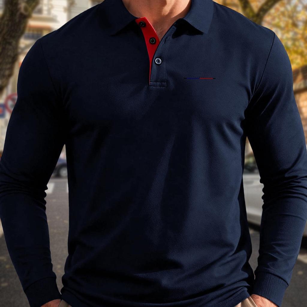 New Autumn Men'S Business Long-Sleeve Base Shirt, Versatile Men'S Clothing with Button Detail Design, Classic Style, And Fashionable Top