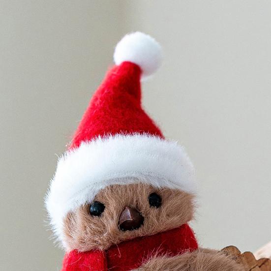 3 шт. Рождественская фигурка птицы Пушистые искусственные птицы Украшения Зимняя плюшевая пенопластовая птица с шарфом для праздничного дома Кухня Каминная полка Стол Декор для рождественской елки