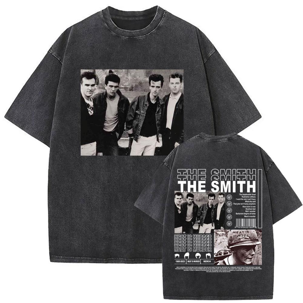 Rock Band The Smiths Более громкая Винтажная стираная футболка Альтернативная s Инди Морисси Футболка The Queen Is Dead Футболки Унисекс