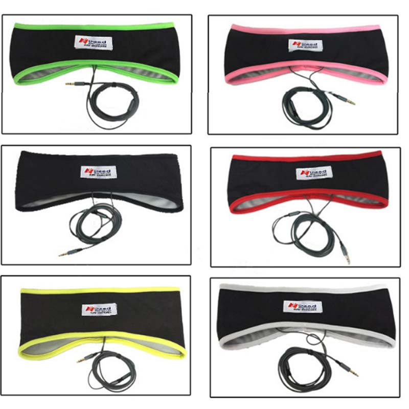 Спортивные наушники Маска для сна Шумоподавляющая повязка на голову Проводная гарнитура 3,5 мм Музыкальный плеер для смартфона ПК