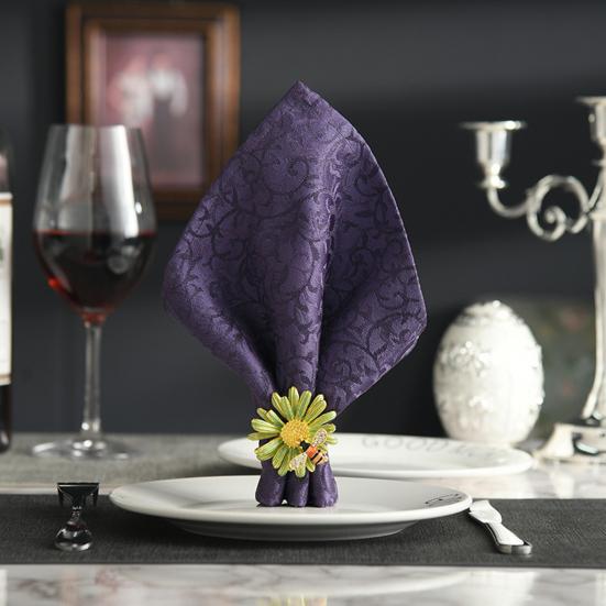 4 шт. Кольца для салфеток Очаровательные Антикоррозийные Сплав Весенний Цветок Пчела Расписанная Пряжка для Салфеток для Вечеринки