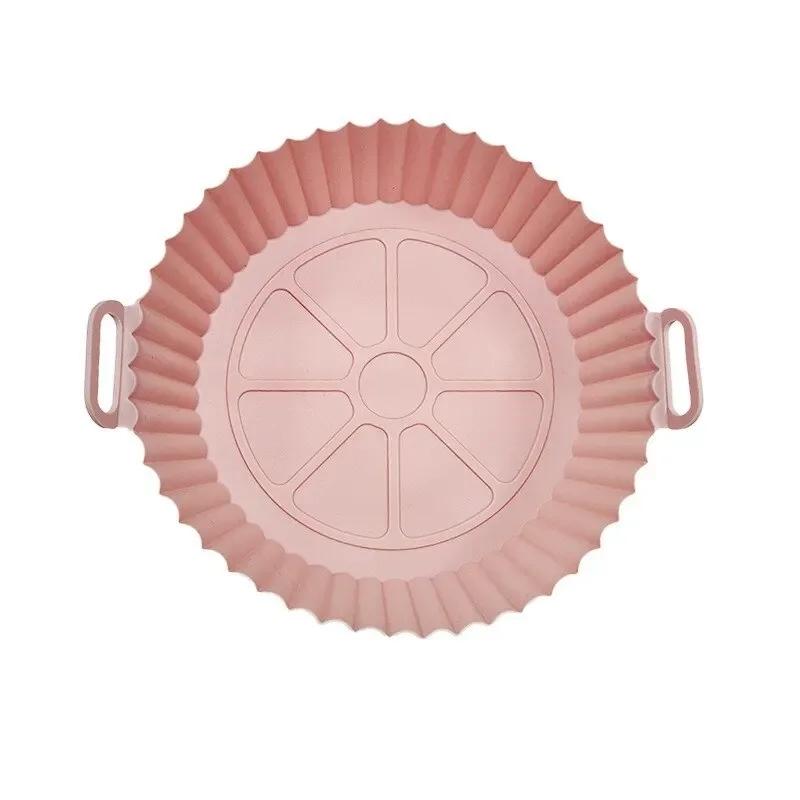 WIKHOSTAR Silicone Air Fryers Oven Baking Tray Pizza Fried Chicken Airfryer Silicone Basket Reusable Airfryer Pan Liner Accessories