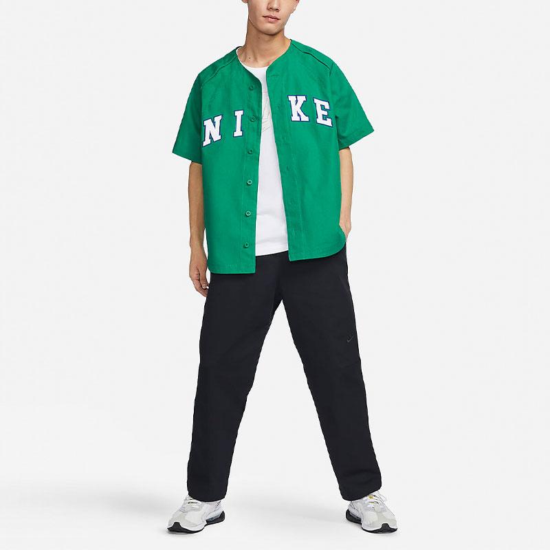 Nike Однобортная футболка с короткими рукавами и принтом алфавита, топы унисекс, павлино-зеленый цвет FQ7001-365