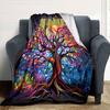 Colorful Tree Of Life Home Customized Your Name Blanket Soft And Comfortable Lightweight And Breathable Very Suitable For Picnics Living Room Comfort