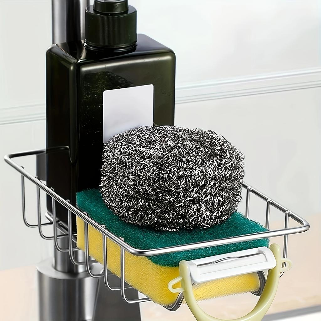 1pc Stainless Steel Kitchen Sink Organizer Storage Rack Faucet Shelf Sponge Dishcloth Drain Rack Sink Organizer Kitchen Tools