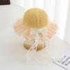 Pearl Decoration Children Sun Hat Wide Brim Straw Hat Cute Style Kids Sun Hat  Girls Accessories