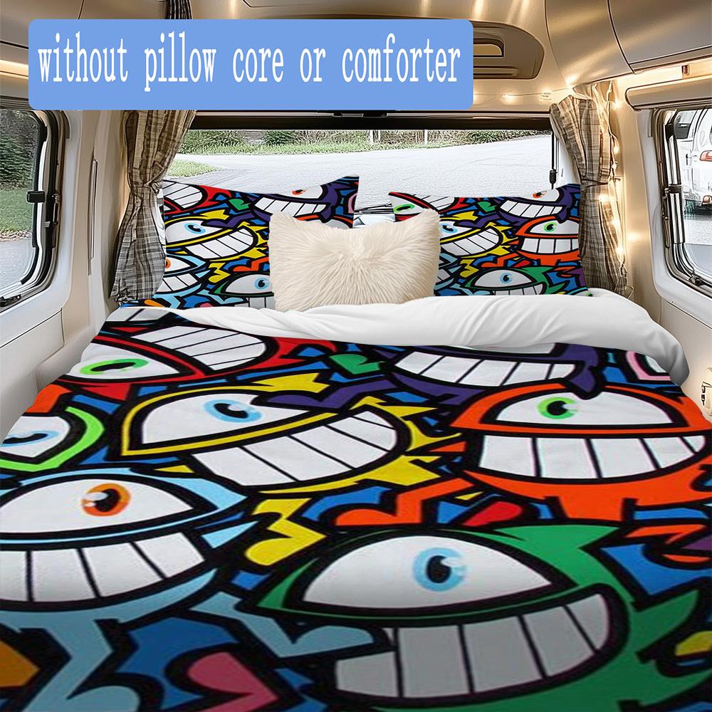 Quirky one-eyed monster Pattern Bedding,Quilt Set Quilt Cover Pillowcase Home Birthday Gift (1*duvet cover+2*pillowcase,without core)ZSJT0917333