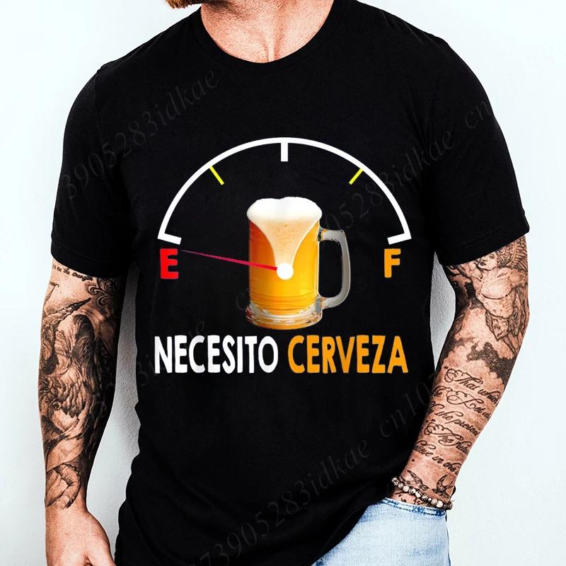 Fashion Casual Tshirt Necesito Cerveza Print Unisex Tshirts Trendy Tee Top Clothes For Summer Drinking Beer T Shirt Fashion Tops