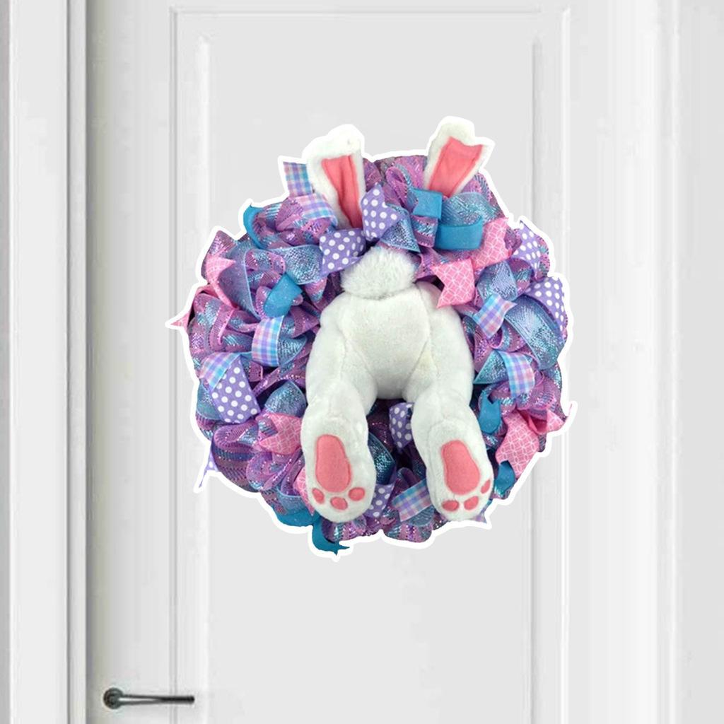 New PVC Easter Door Sticker Cartoon DIY Wall Sticker Self-adhesive Bunny Shape Bunny Ears Sticker HAPPY EASTER DAY