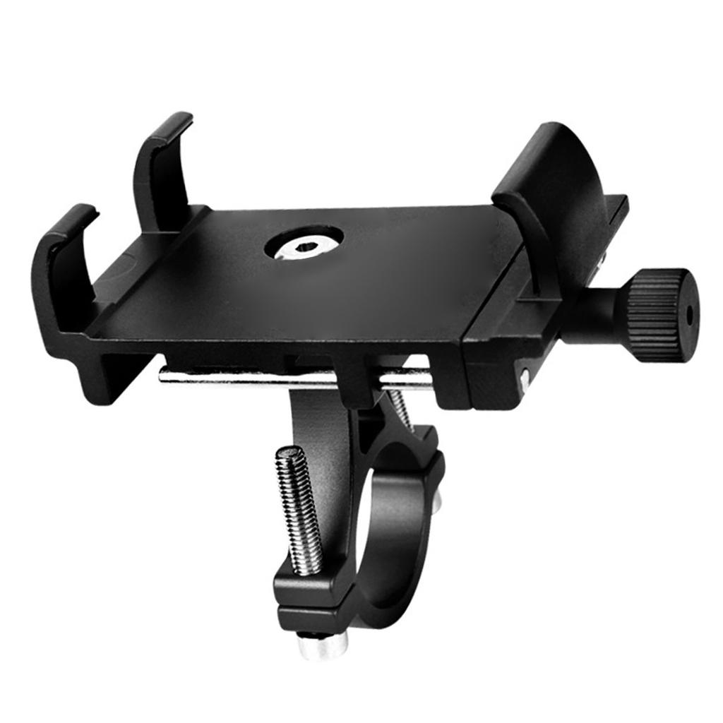 Black Cycling Phone Holder Aluminum Alloy Handlebar Clamp Phone Mount for Motorcycle Mountain