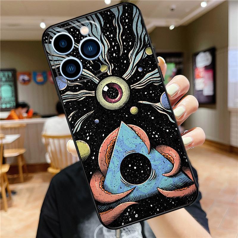 Чехол для телефона с иллюстрацией глаза для iPhone 11 12 13 14 16 15 Pro Max Mini XS X XR 7 8 Plus Мягкий защитный чехол