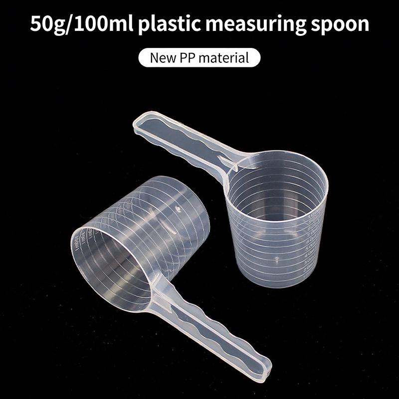 Clear Scale Pet Food Measuring Spoon Plastic for Cat Dog Accurate Feeding Portion Control for Home Use