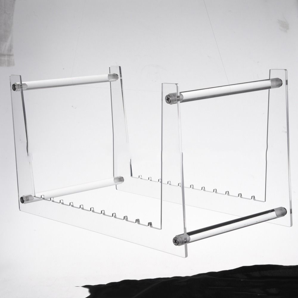 Clear Vinyl Record Stand Multi-compartment Removable Acrylic CD Album Display Rack Stable Non-slip Desktop Album Storage Holder