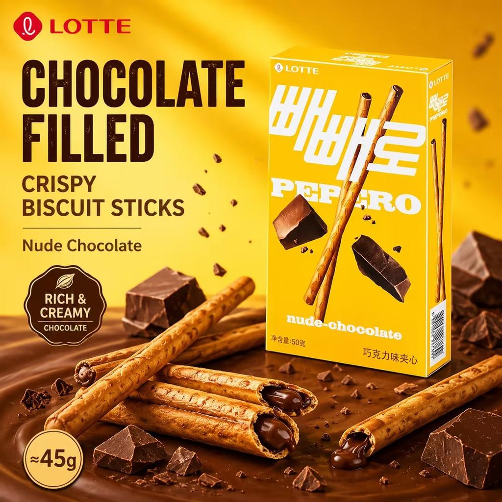 Печенье-палочки Lotte Pepero с шоколадной начинкой 45 г