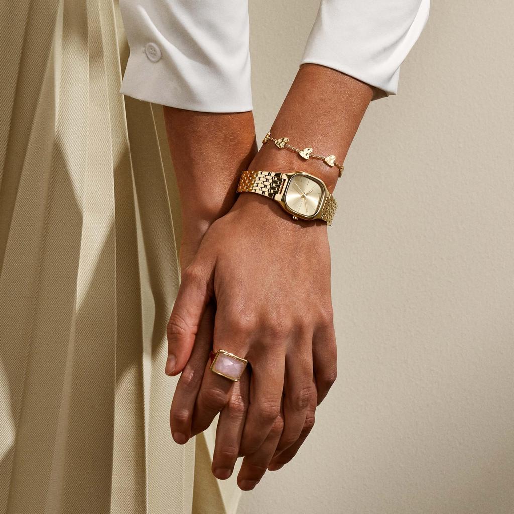 Женский золотистый браслет-цепочка Skagen ANJA HEARTS из латуни, SKJ5010710