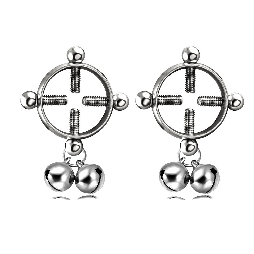 Мода женщин пирсинг груди ногтей винт колокольчик кулон поддельные соски кольцо ювелирные изделия