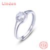 Lindon Classic 925 Sterling Silver Zircon Ring Ladies Jewelry Wedding Promise Party Gift