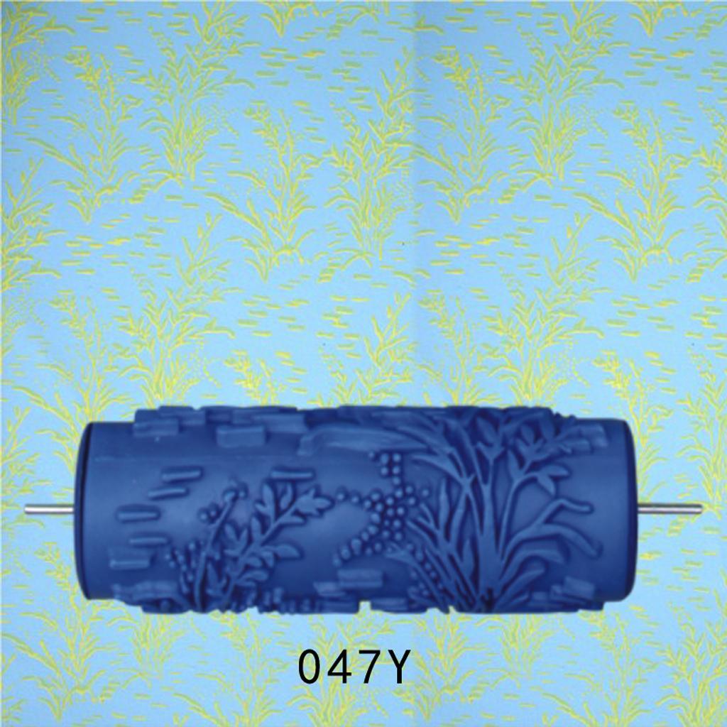 5-дюймовый тисненый малярный валик с рукавом для настенного трафарета, кисть с цветочным узором, декор #6