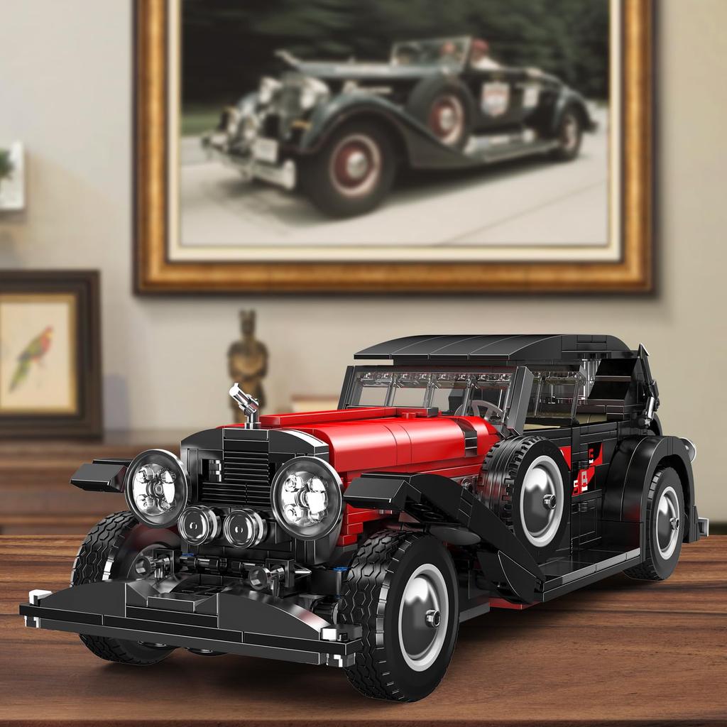 Mold King 10114 MOC Technology Старая модель автомобиля Строительные блоки Кабриолет Автомобиль Зажимная конструкция Спортивная модель автомобиля Зажимная конструкция Строительные блоки Набор подходит