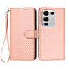For Infinix Note 50x 5G Wallet Case with Strap Carbon Fiber Texture Leather Mobile Cover