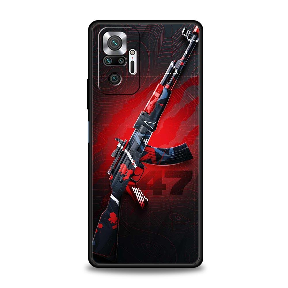 Чехлы для Redmi 10C AK47, пистолет, пули, чехол для телефона для Xiaomi Redmi Note 12 11 9S 9 8 10 Pro Plus 7 9T 8T 9C 9A 8A, чехол