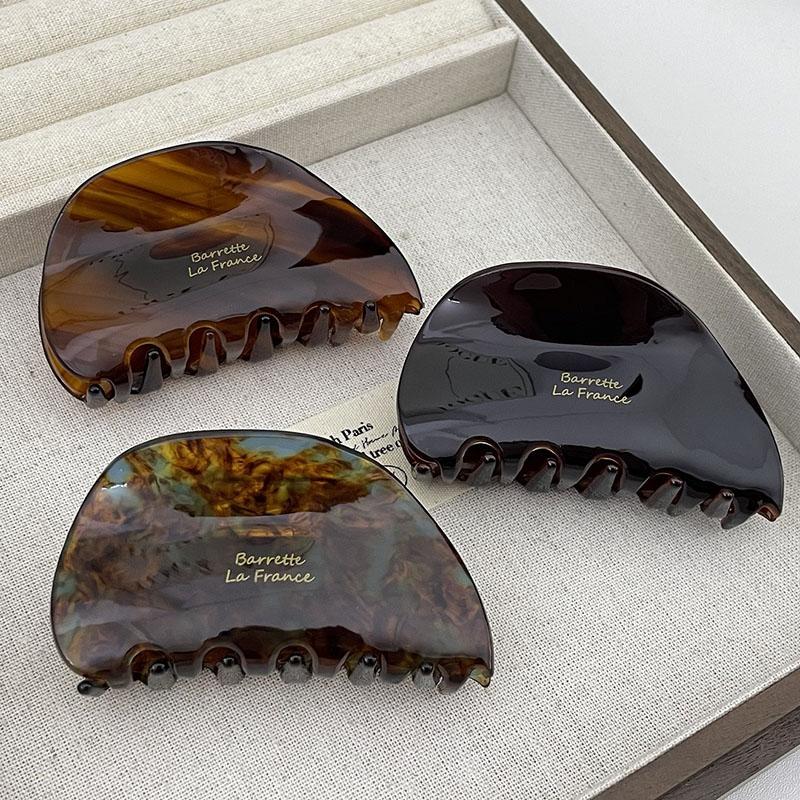 Французская винтажная заколка для волос в виде полукруглой дуги 7,7 см, простая, нежная, ацетатная заколка-акула, аксессуары для волос для женщин, девушек