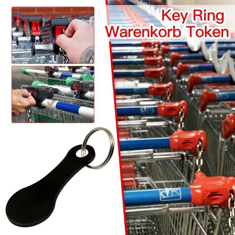 Metal Shopping Trolley Tokens Couple Key Chains Decorative Key Hook Keyrings