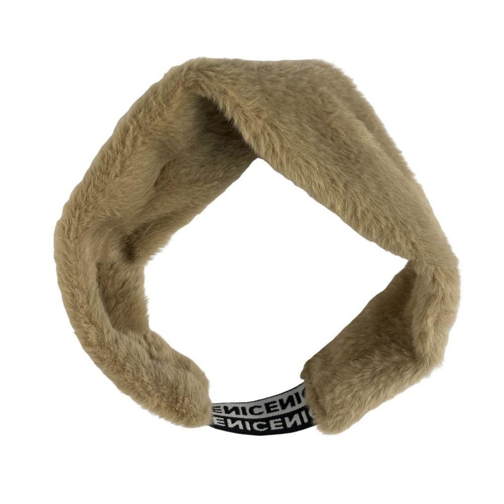 Ear Warm Solid Color Hairband Rabbit Fur Warm Hair Band Fashion Fluffy Plush Headband Sports