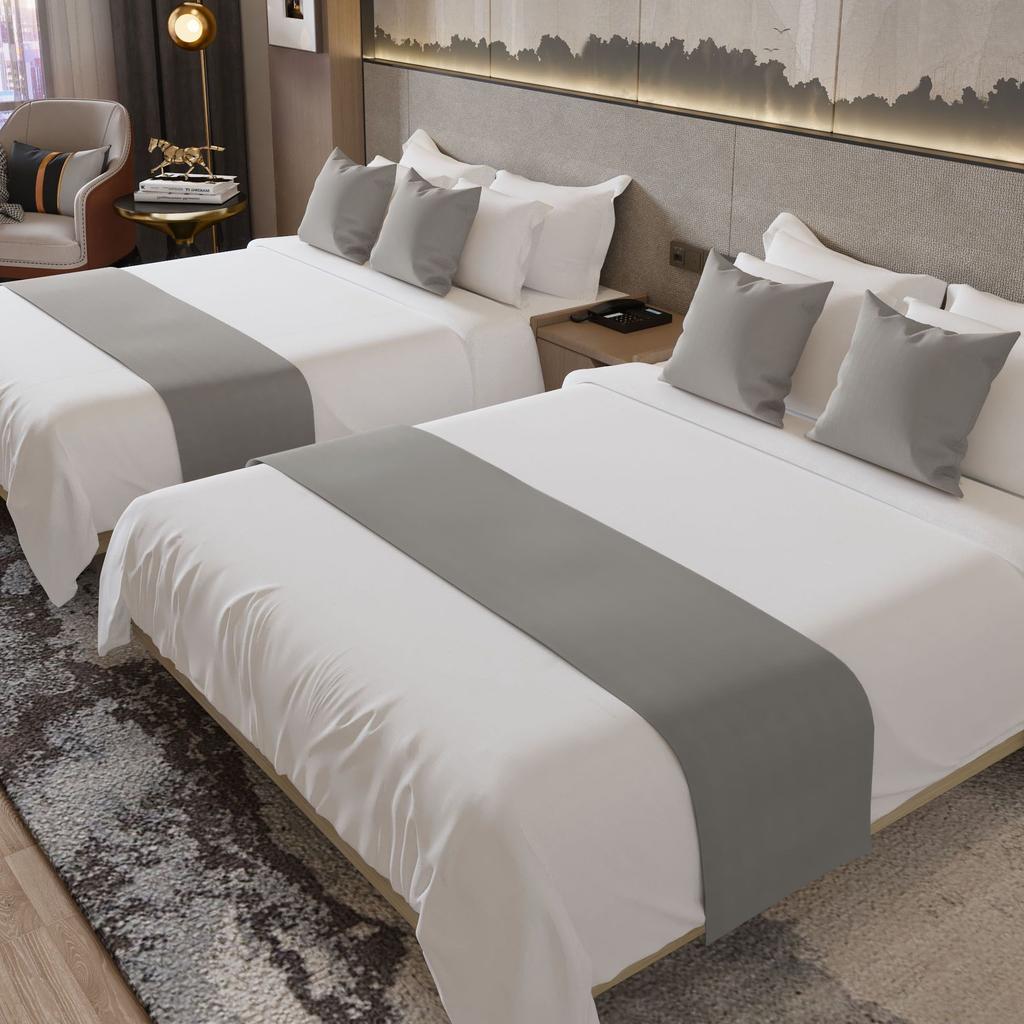 Business Bed End Towel High-end Modern Chinese Style Hotel Beds Flag Homestay Simple German Velvet Bed Table Runner