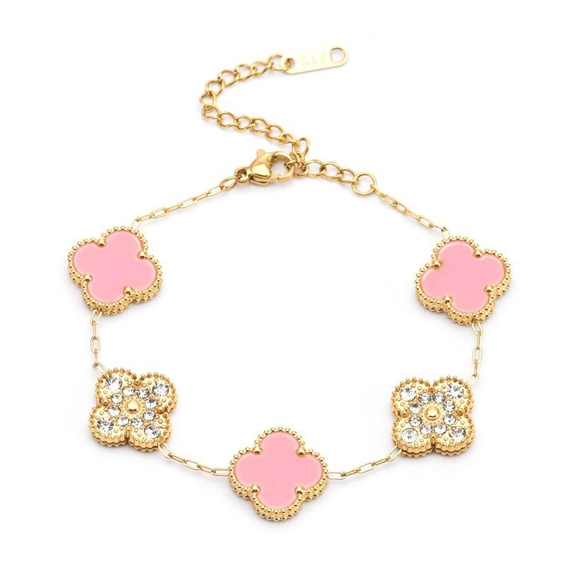 Браслет из титана с цветком-четырехлистником 13 мм для женщин