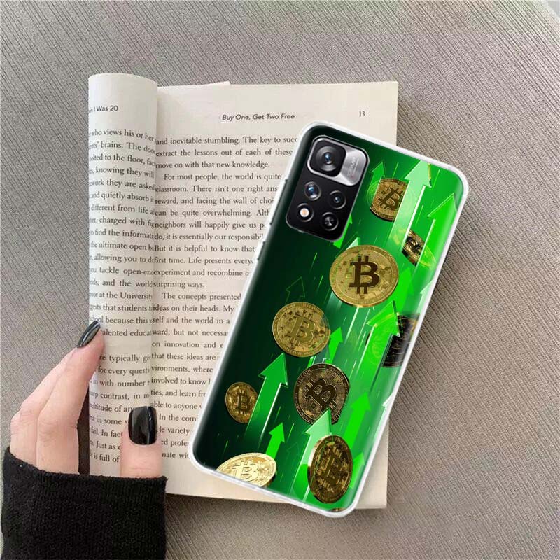 Virtual currency bitcoin Phone Case For Xiaomi Redmi Note 14 13 Pro Plus 5G Cover 13C 14C 12 12C 9 9T 9C 10 10C 8 7 6 10A 9A Pro