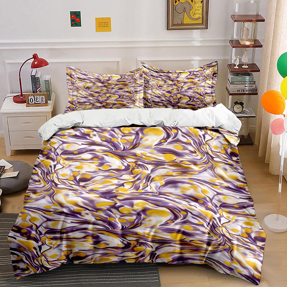Swirling purple and yellow. Bedding sets Duvet cover sets Duvet covers Pillowcases(1* Duvet Cover 2* Pillowcases without duvet insert)