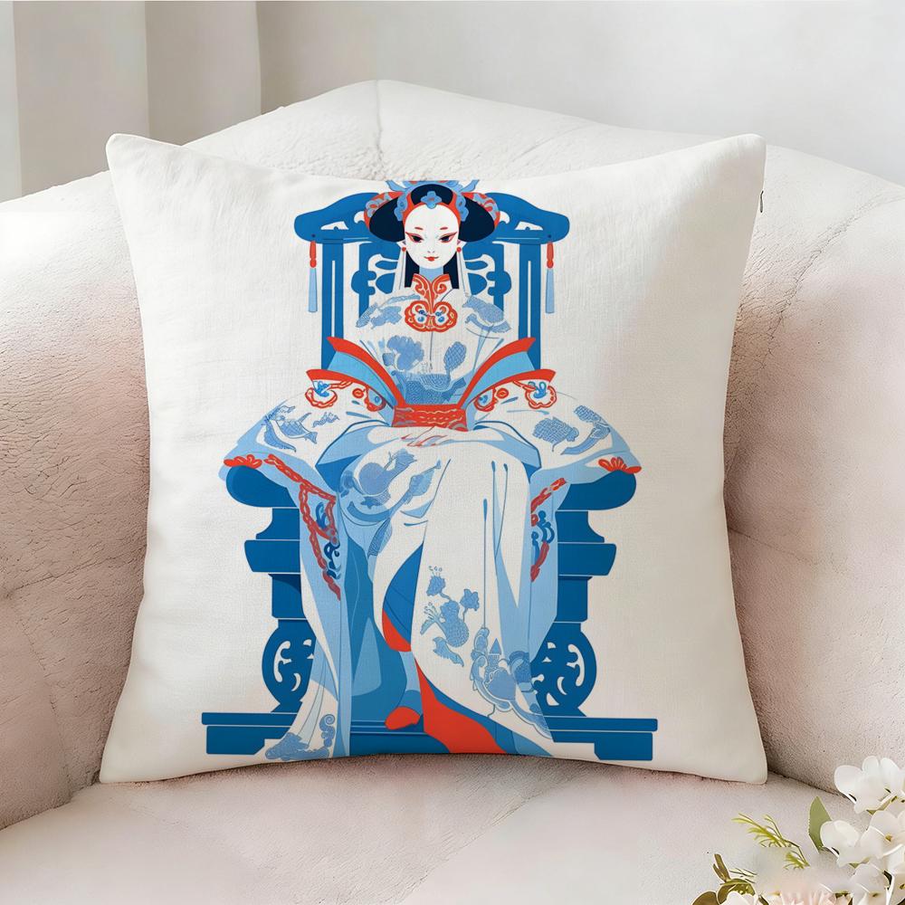 Retro Japanese Style Prints Pillow Case Pillowcase Doublesided Printed Sofa Cushion Bedroom Headboard Pillow