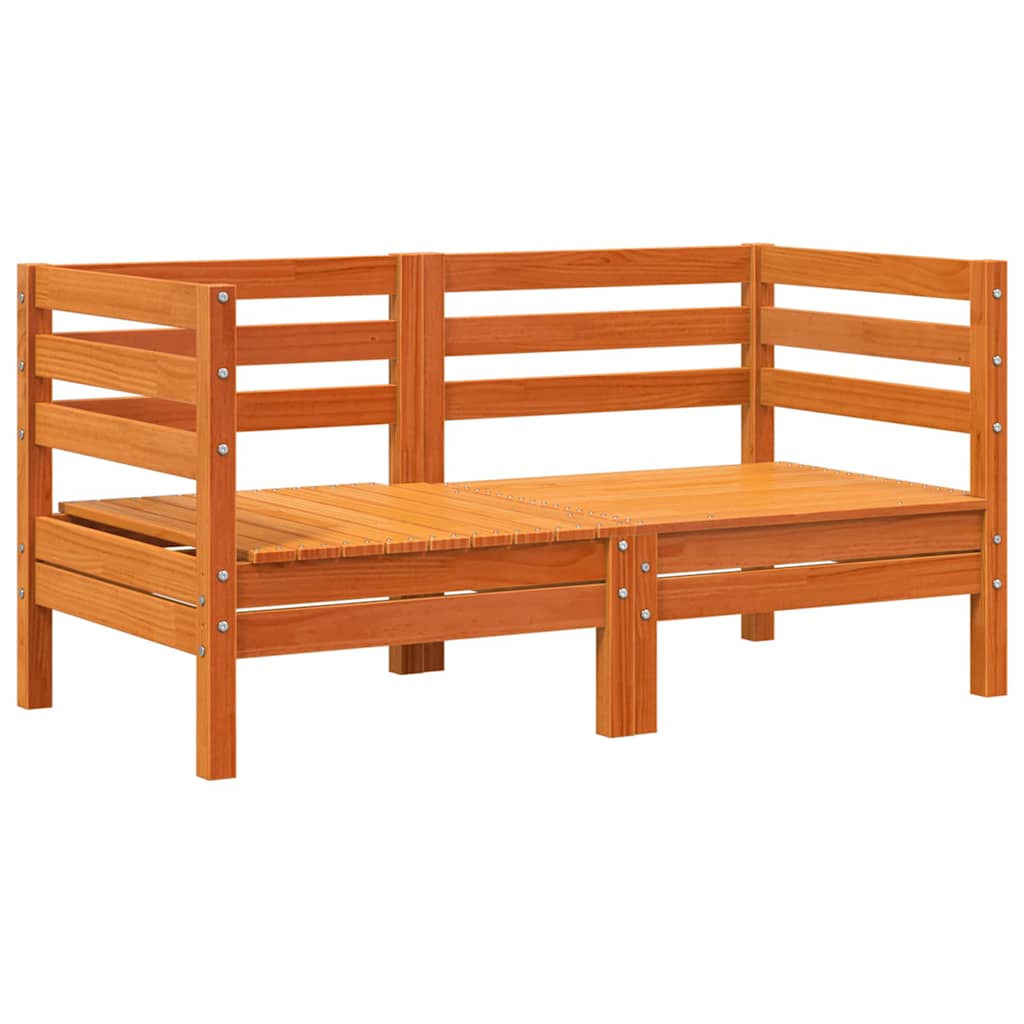 Garden Corner Sofa Set 2 Pieces Wax Brown Solid Pine Wood