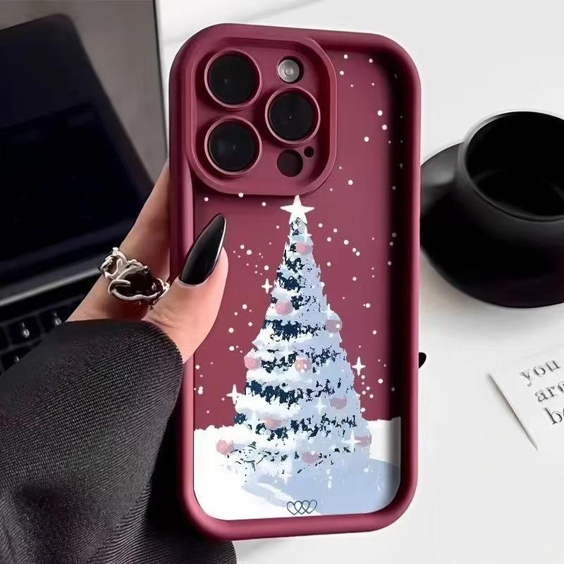 Рождественская елка подходит для чехла на мобильный телефон iphone16promax Apple 15 противоударный 14 европейский и американский стиль 13pro/12 новая модель