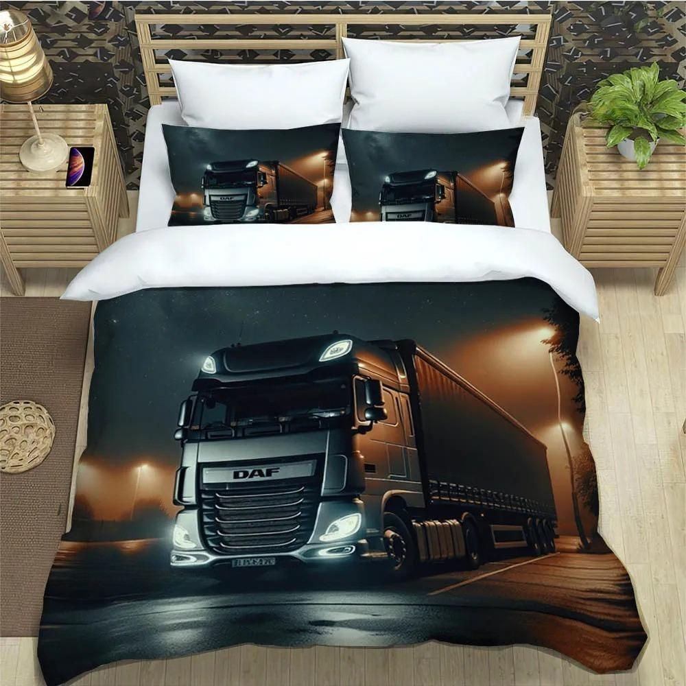 D-DAF truck Retro Duvet Cover Pillowcase truck Car Bedding Set  Adult Boy Girl Bedroom Decoration Children Single Double Size