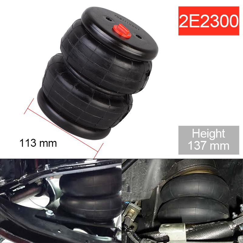 2E2300 Double Convolute Airbags for Truck/Bus/Trailer Heavy-Duty Pneumatic Suspension 113-137mm Adjustable 1/2-14NPT&3/8-16UNC