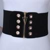 Super Wide Elastic Elastic Thin Waist Belt, Metal Hole Zipper Decorative Waist Seal Female Tide