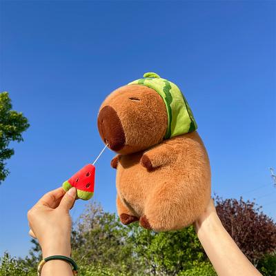 Кукла капибара Эластичная шапка Шапка арбуз Капибара Плюшевая игрушка Кукла Подарок