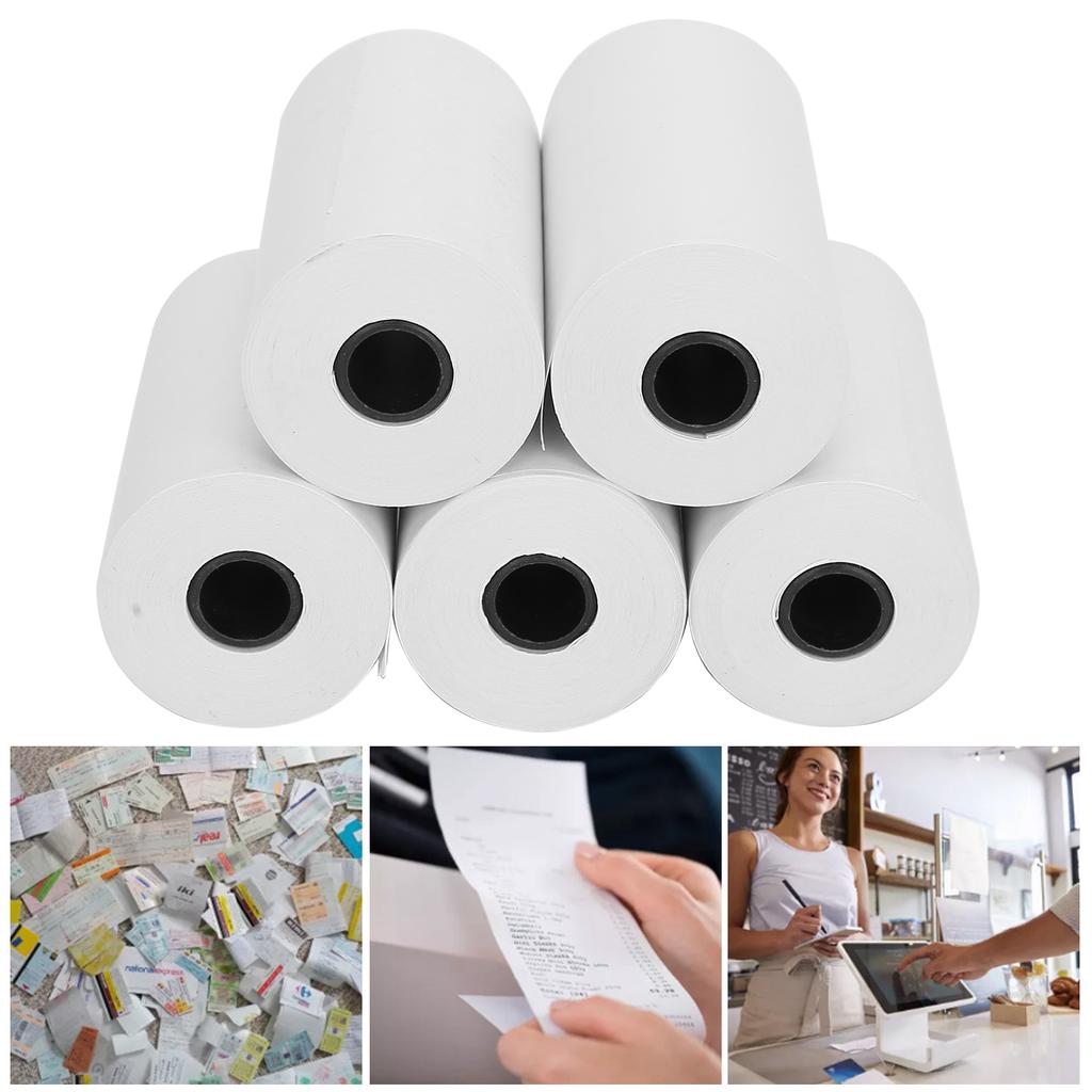 5 Rolls Thermal Receipt Paper Roll Thermal Paper for Office Machine Small Printer