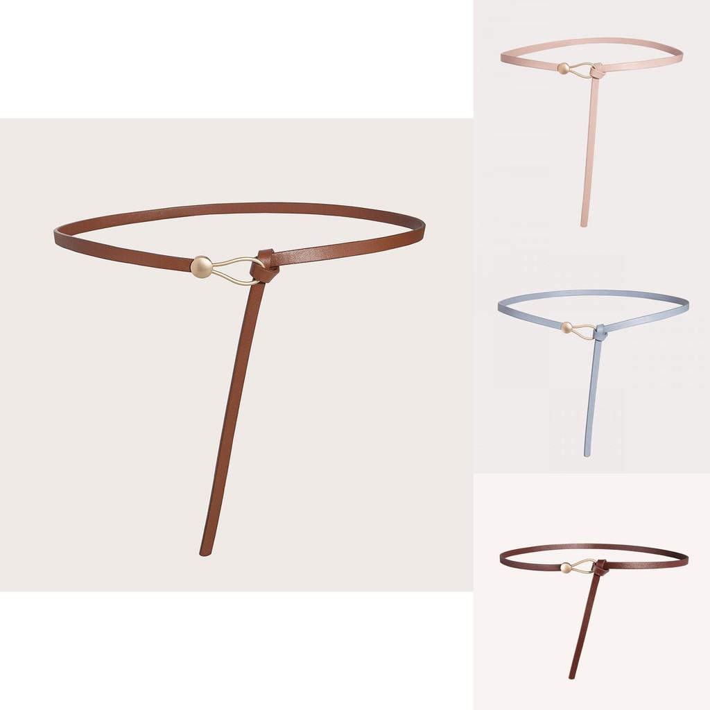 Тонкий пояс из ПУ с металлической пряжкой для повседневного платья и в стиле ретро